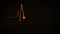 Icon of a yellowÃÂ heartbeat with a black backdrop. Pulse rate watch. line on a heart cardiogram